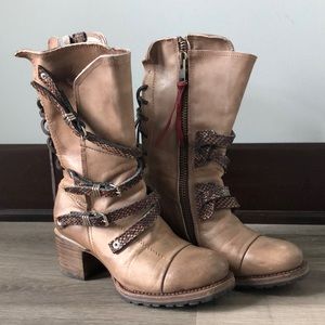 Cora style boots from Freebird. Dusty rose color (sort of a tan/grey). Size 7